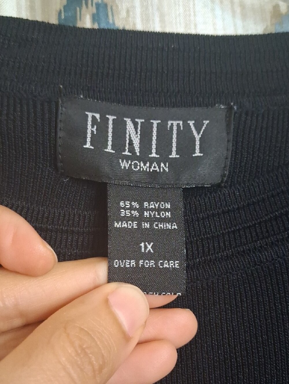 Finity Black Ribbed Long Sleeve Top - Picture 2 of 6